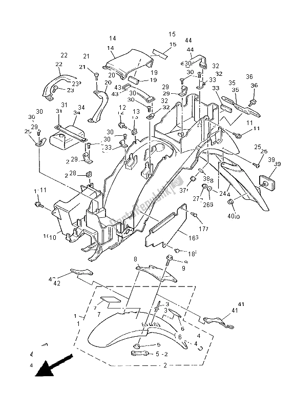 Alle onderdelen voor de Spatbord van de Yamaha XJ 900S Diversion 2000