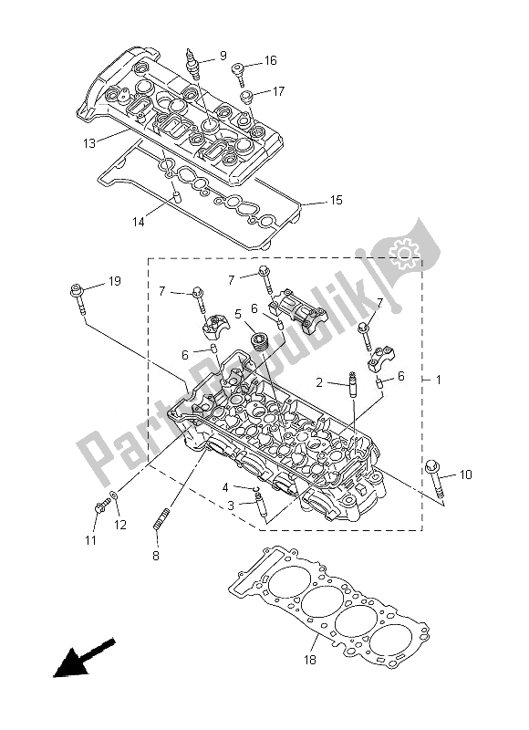 All parts for the Cylinder of the Yamaha FJR 1300A 2014