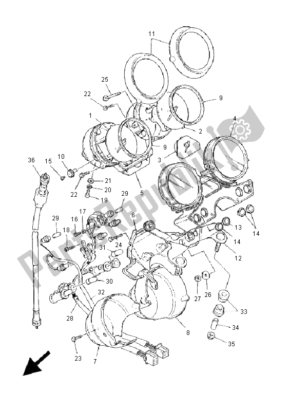 All parts for the Meter of the Yamaha XJR 1300 SP 2001