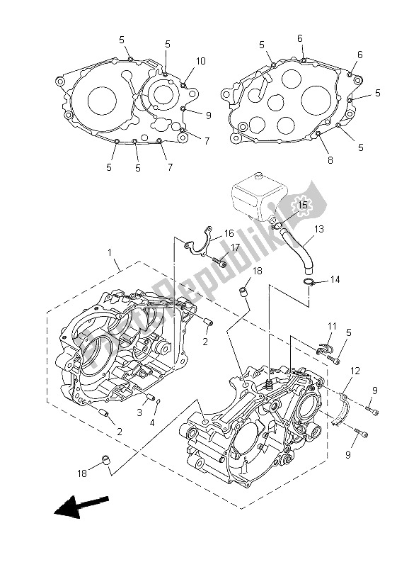 All parts for the Crankcase of the Yamaha XT 660Z Tenere 2009