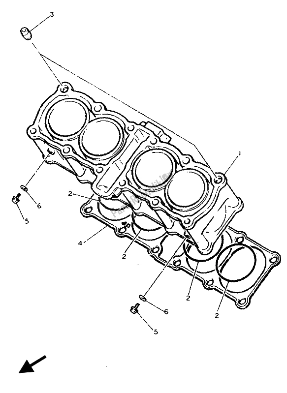 Wszystkie części do Cylinder Yamaha FZR 600 Genesis 1993