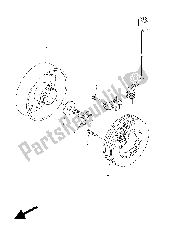 All parts for the Generator of the Yamaha YZF R6 600 2012