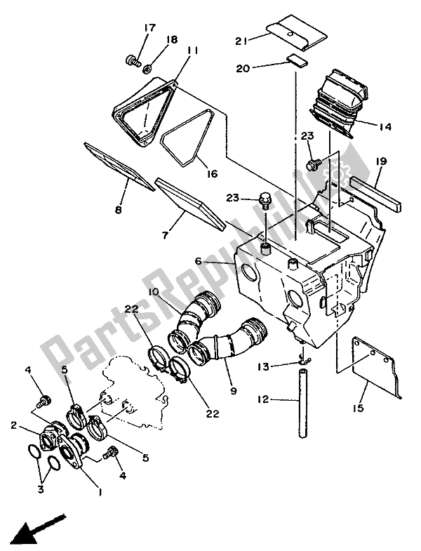 Tutte le parti per il Presa del Yamaha XT 350 1991