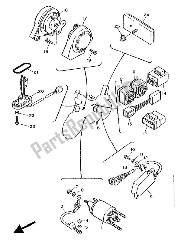 Toutes les pièces pour le électrique 2 du Yamaha XV 1000 SE Virago 1988