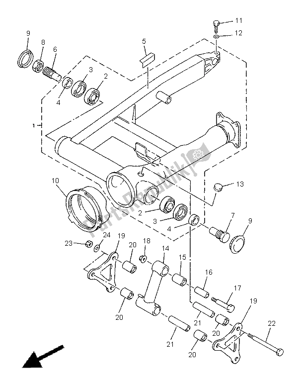 Todas las partes para Brazo Trasero de Yamaha XVZ 1300A Royalstar 1998