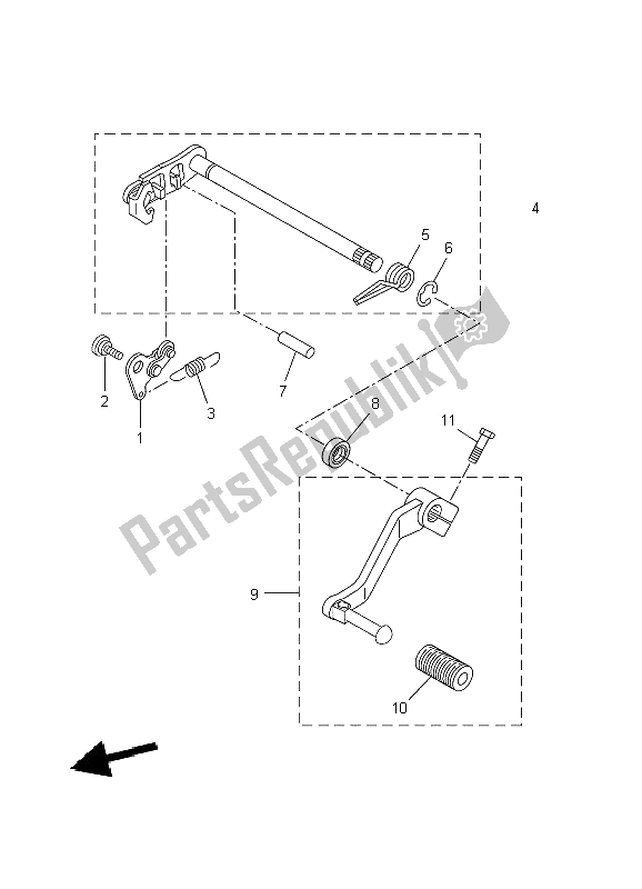 Todas las partes para Eje De Cambio de Yamaha WR 125X 2009