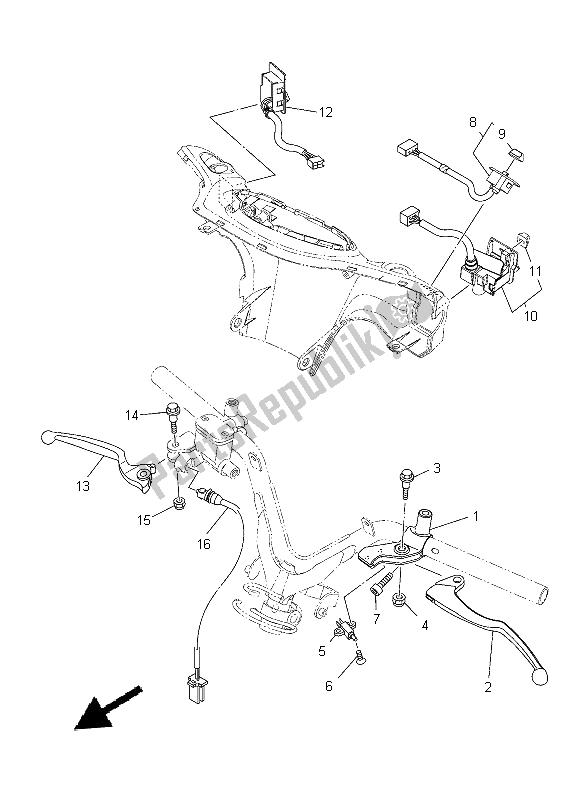 All parts for the Switch & Lever For Disk Brake of the Yamaha XC 115S 2014