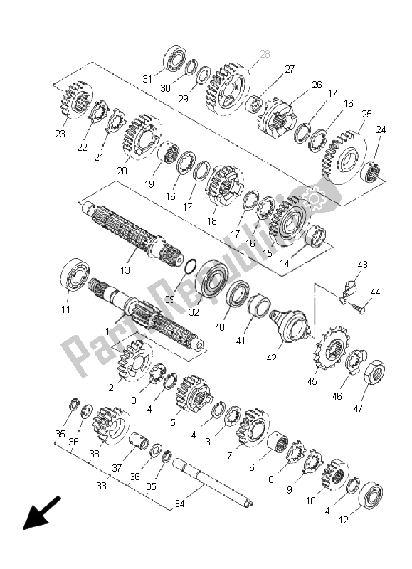 Wszystkie części do Przenoszenie Yamaha YFM 700R 2009