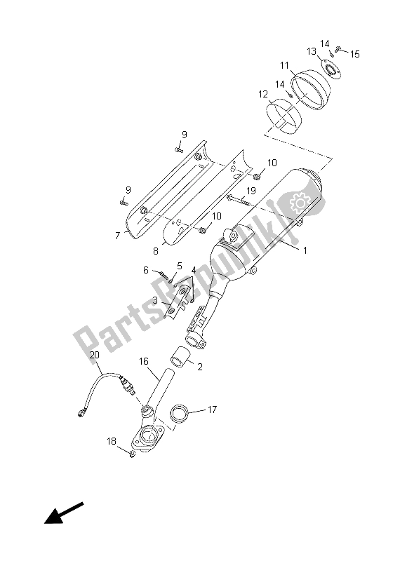 Tutte le parti per il Scarico del Yamaha YP 125R X MAX Sport 2012