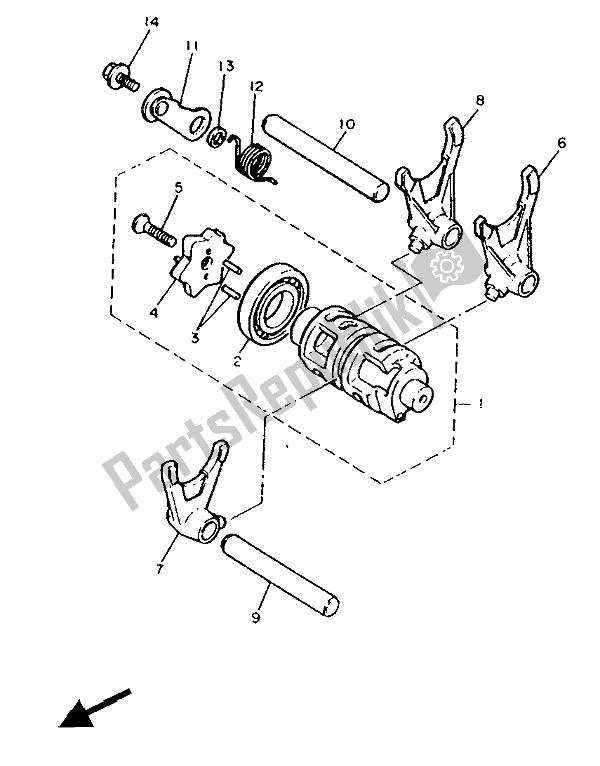 Toutes les pièces pour le Came Et Fourchette De Changement De Vitesse du Yamaha XT 600 1986