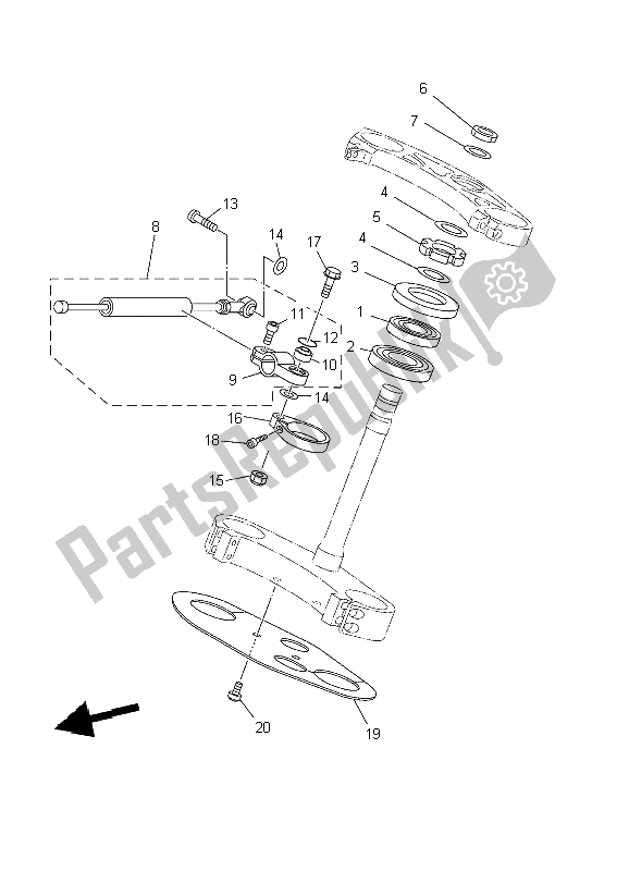 All parts for the Steering of the Yamaha TZ 250 2002