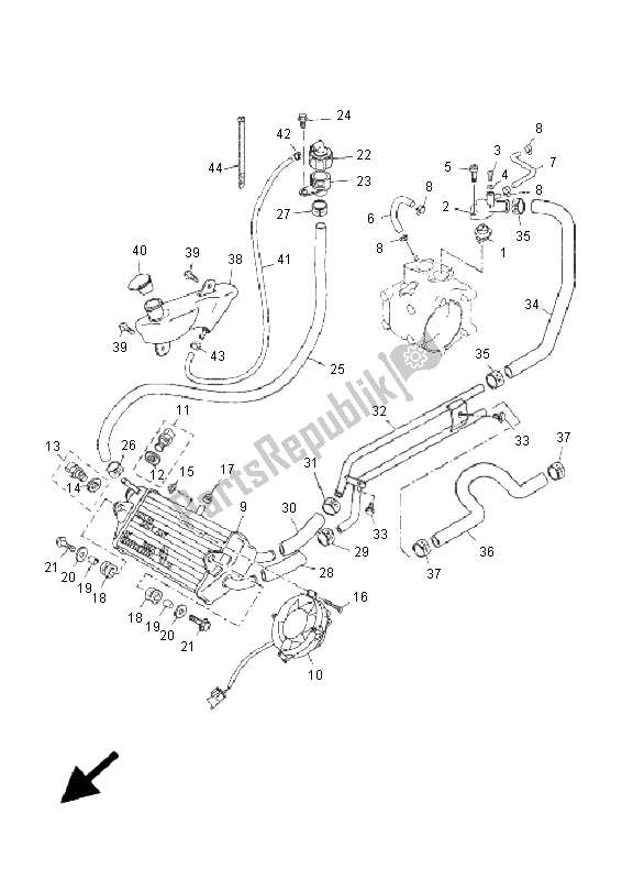 All parts for the Radiator & Hose of the Yamaha YP 250R X MAX 2006