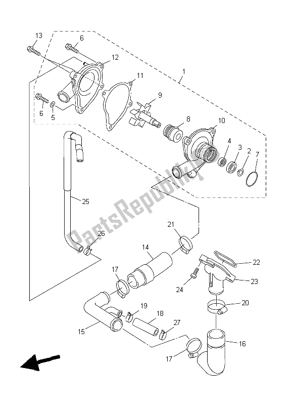 Alle onderdelen voor de Waterpomp van de Yamaha YZF R6 600 2009