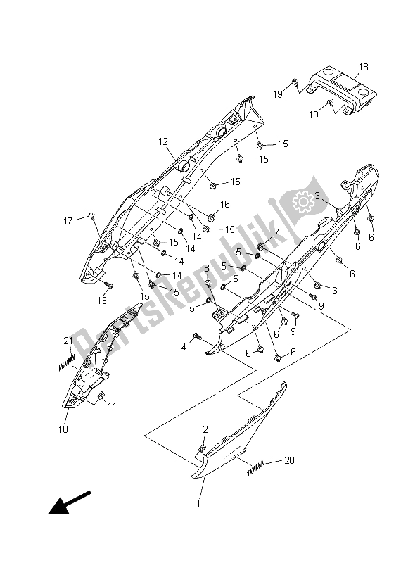 Todas las partes para Cubierta Lateral de Yamaha MT 09 Tracer ABS 900 2015
