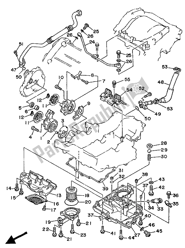 Toutes les pièces pour le La Pompe à Huile du Yamaha XTZ 750 Supertenere 1990