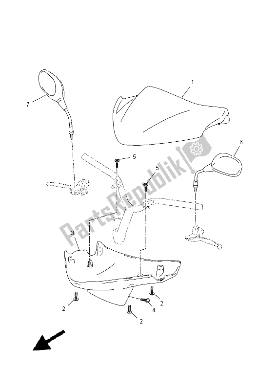All parts for the Cowling 1 of the Yamaha CS 50Z 2015