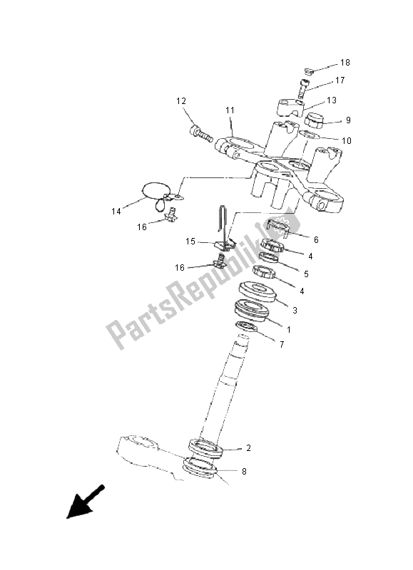 Todas las partes para Direccion de Yamaha TDM 850 2001