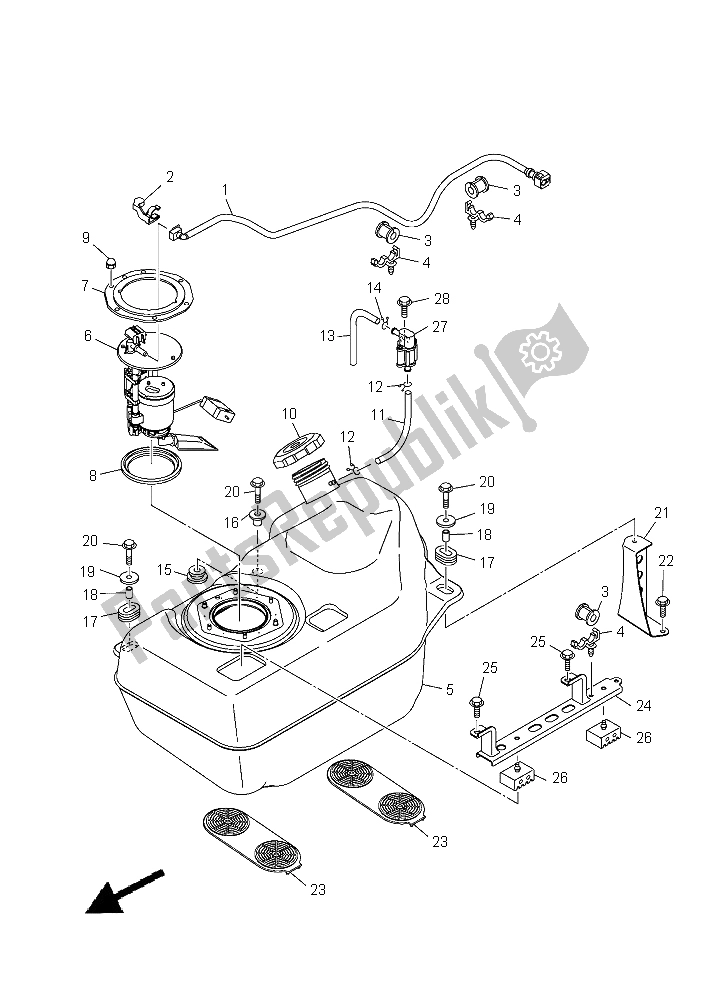 Wszystkie części do Zbiornik Paliwa Yamaha YXM 700 ES Viking 2015