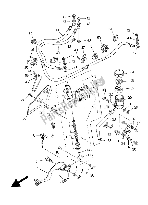 Todas las partes para Cilindro Maestro Trasero de Yamaha XT 1200 ZE 2014