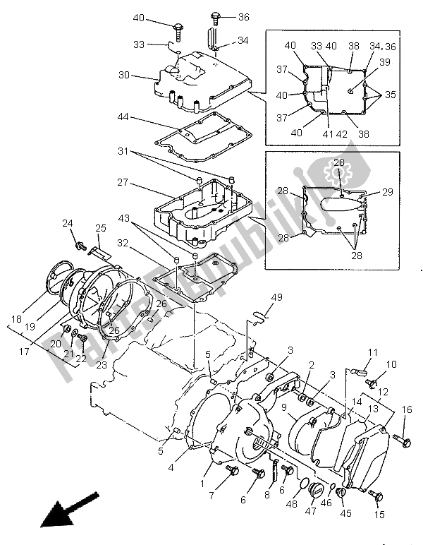 Todas las partes para Tapa Del Cárter 1 de Yamaha TDM 850 1996