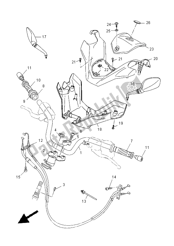 Tutte le parti per il Maniglia E Cavo Dello Sterzo del Yamaha YP 250 RA 2015