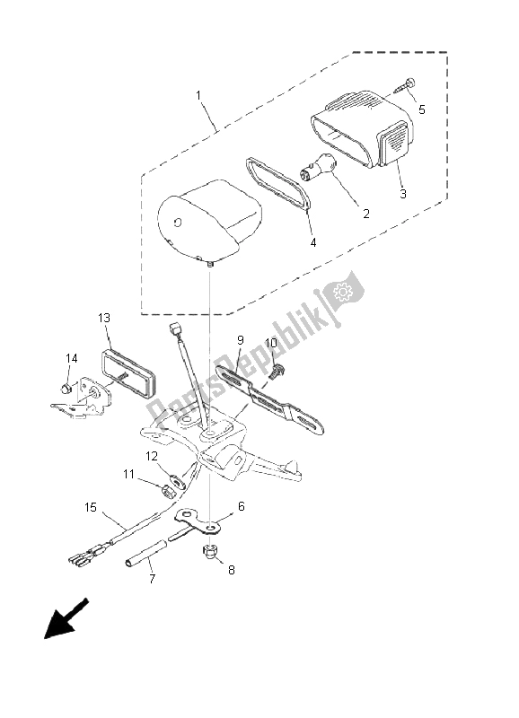Tutte le parti per il Fanale Posteriore del Yamaha XVS 125 Dragstar 2001