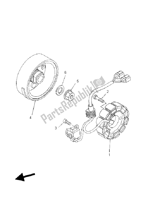 Toutes les pièces pour le Générateur du Yamaha YFZ 450 SE 2008