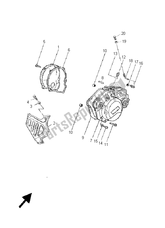 Wszystkie części do Pokrywa Skrzyni Korbowej 1 Yamaha TZR 50 2006