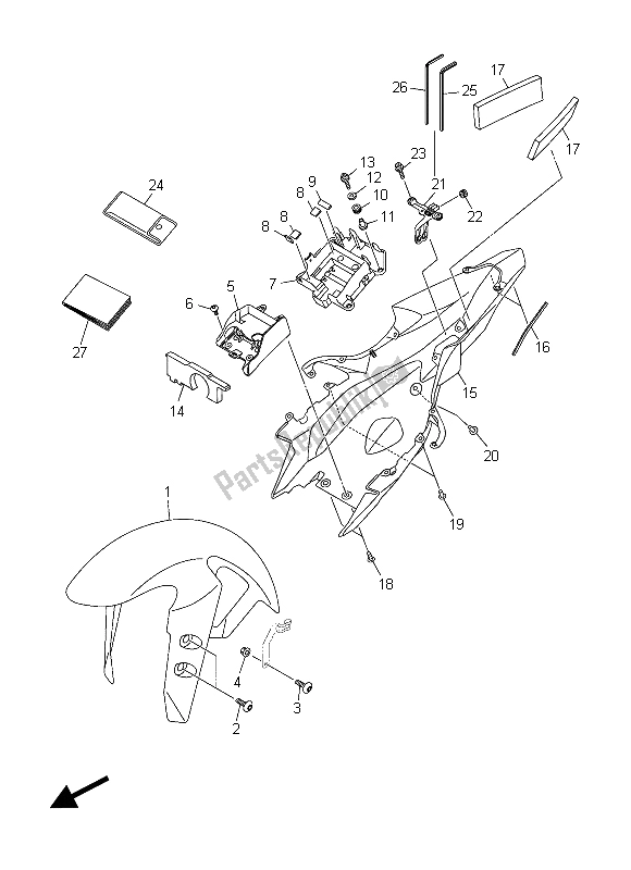 Toutes les pièces pour le Aile du Yamaha YZF R1M 1000 2015