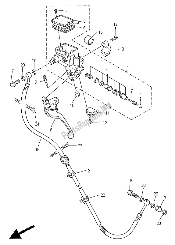 Toutes les pièces pour le Maître-cylindre Avant 2 du Yamaha XJR 1200 1998