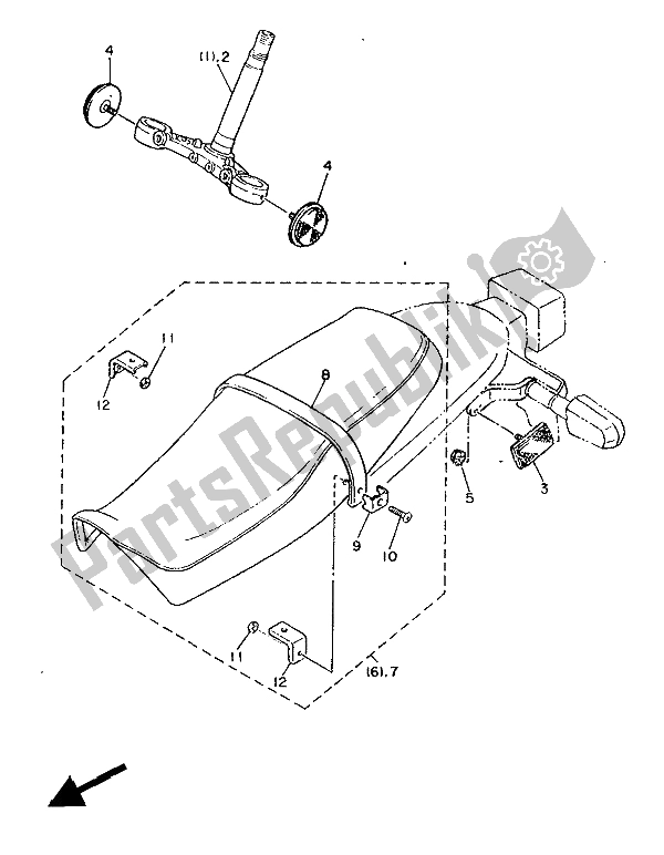 Todas las partes para Chasis 1 de Yamaha SRX 600 1986