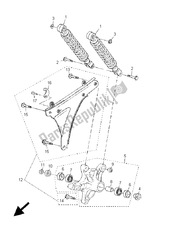 Wszystkie części do Tylne Rami? I Zawieszenie Yamaha YP 180E Majesty 2006