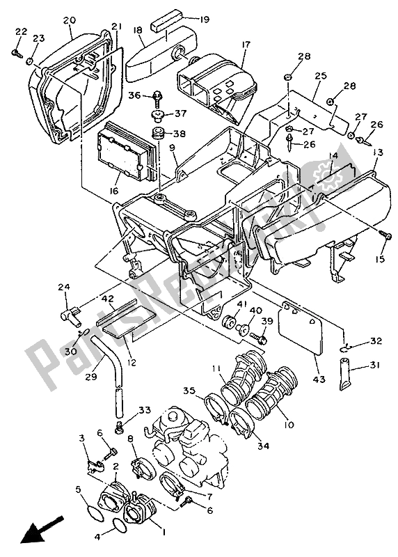 Wszystkie części do Wlot Yamaha XTZ 660 1993
