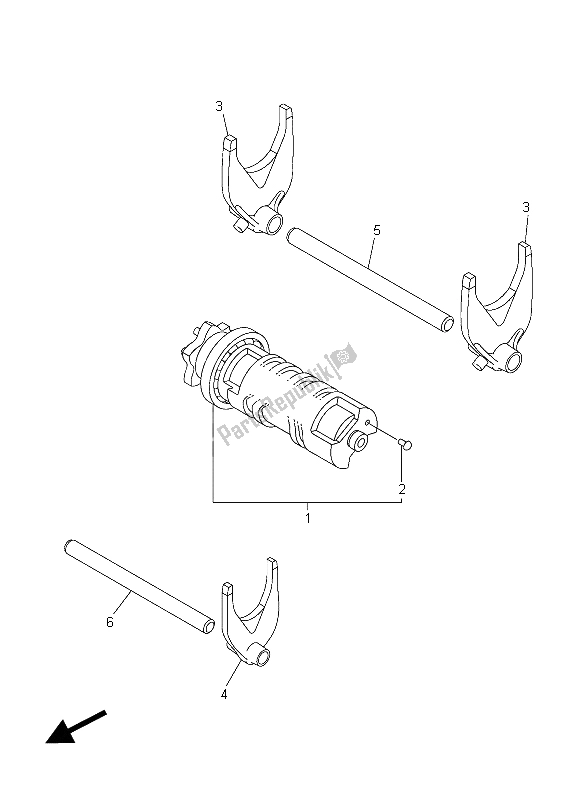 All parts for the Shift Cam & Fork of the Yamaha XVS 950 CR 2015