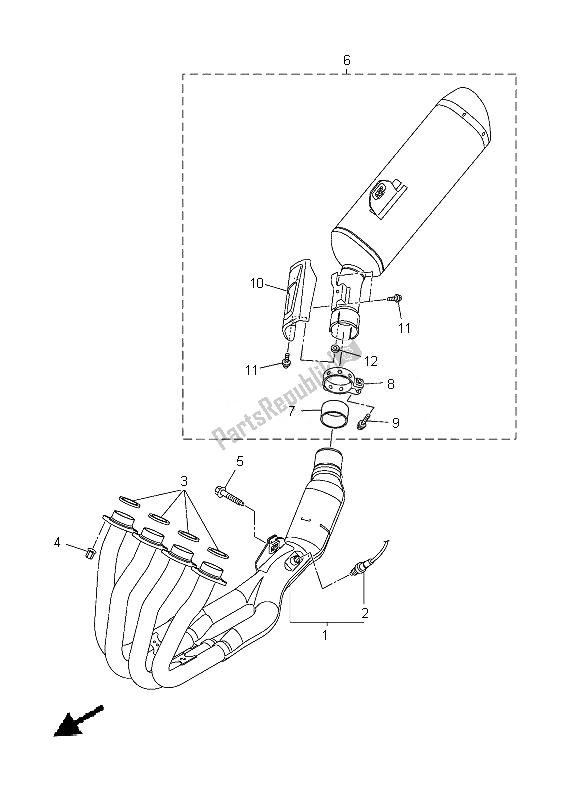 Tutte le parti per il Scarico del Yamaha FZ8 NA 800 2013