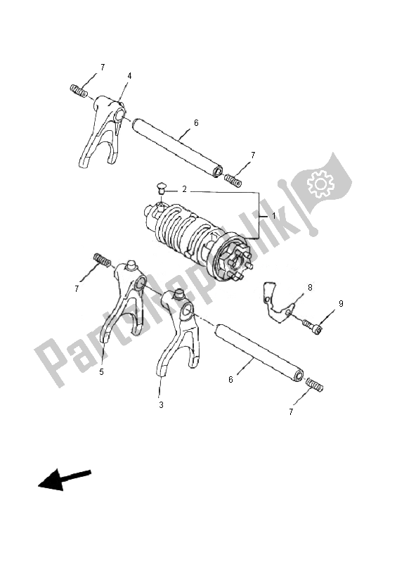 Todas as partes de Shift Cam E Garfo do Yamaha FZ6 SHG Fazer 600 2007