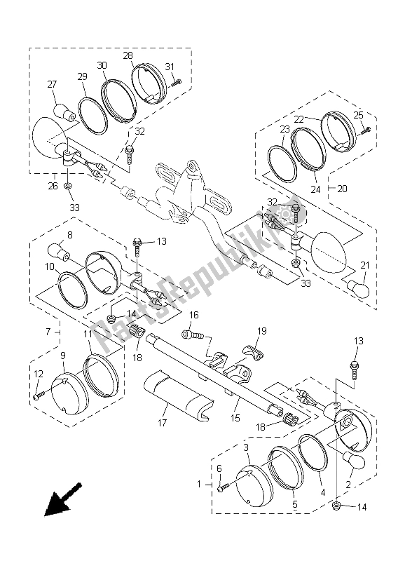 Todas as partes de Luz Intermitente do Yamaha XVS 650A Dragstar Classic 2005