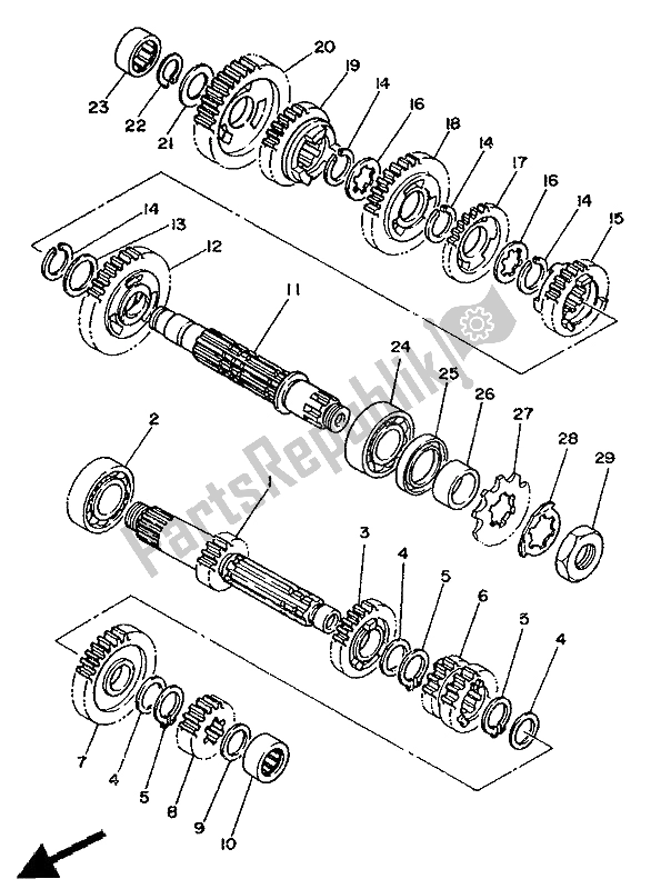 Toutes les pièces pour le Transmission du Yamaha TY 250R 1988