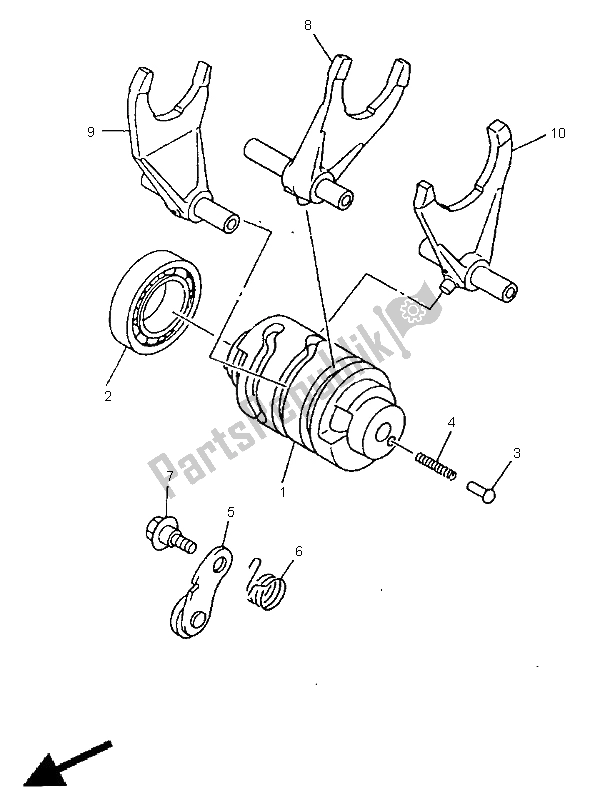 Todas as partes de Shift Cam E Garfo do Yamaha YZ 400F 1999