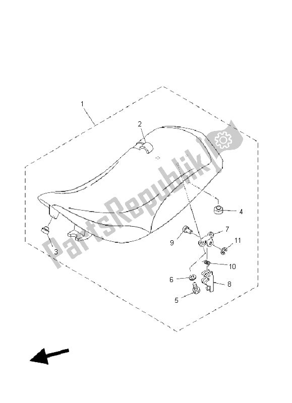 All parts for the Seat of the Yamaha YFM 80R 2004