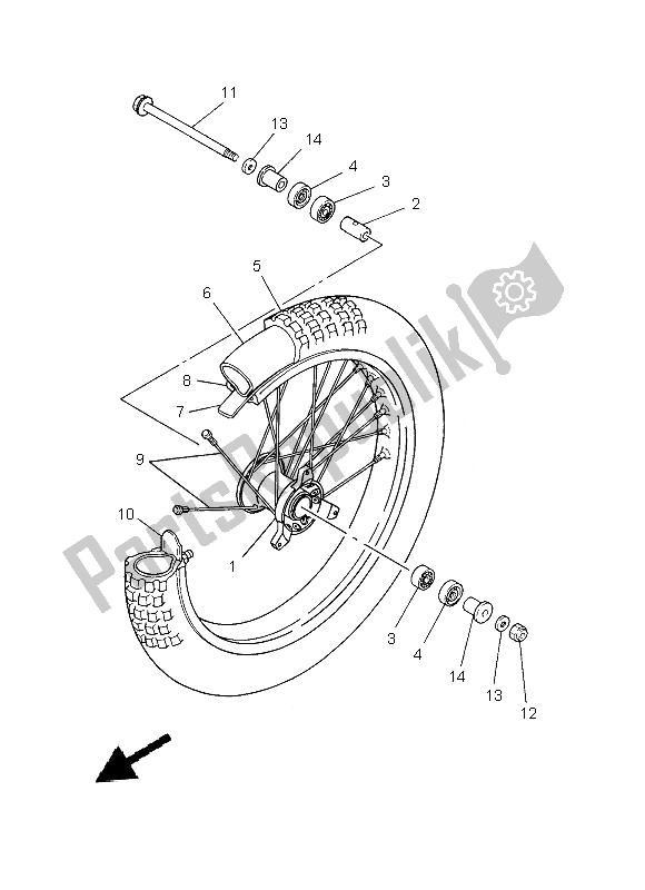 Wszystkie części do Przednie Ko? O Yamaha YZ 85 LW 2013