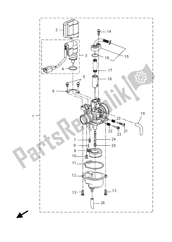 Alle onderdelen voor de Carburator van de Yamaha YN 50 2013