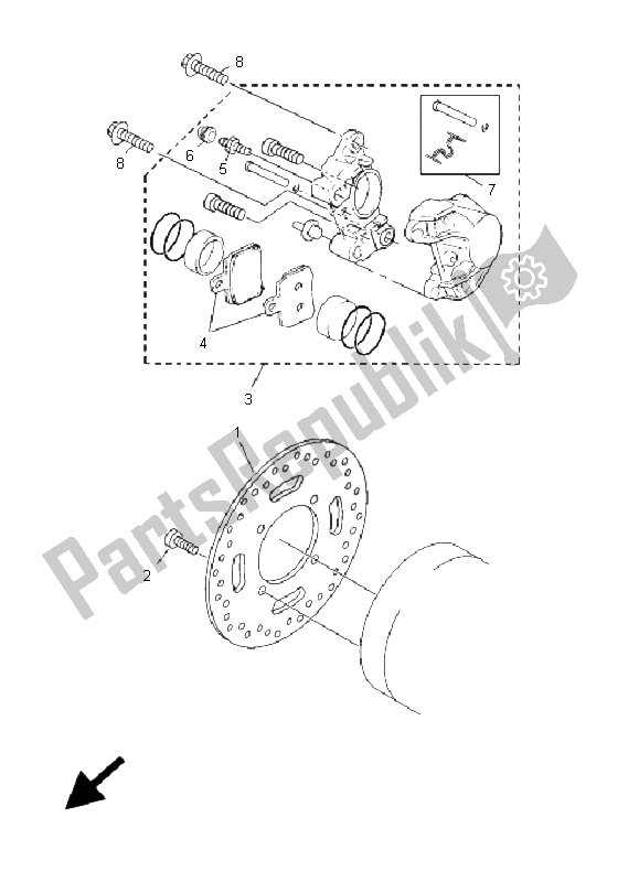 Tutte le parti per il Pinza Freno Posteriore del Yamaha YP 125R X MAX 2006