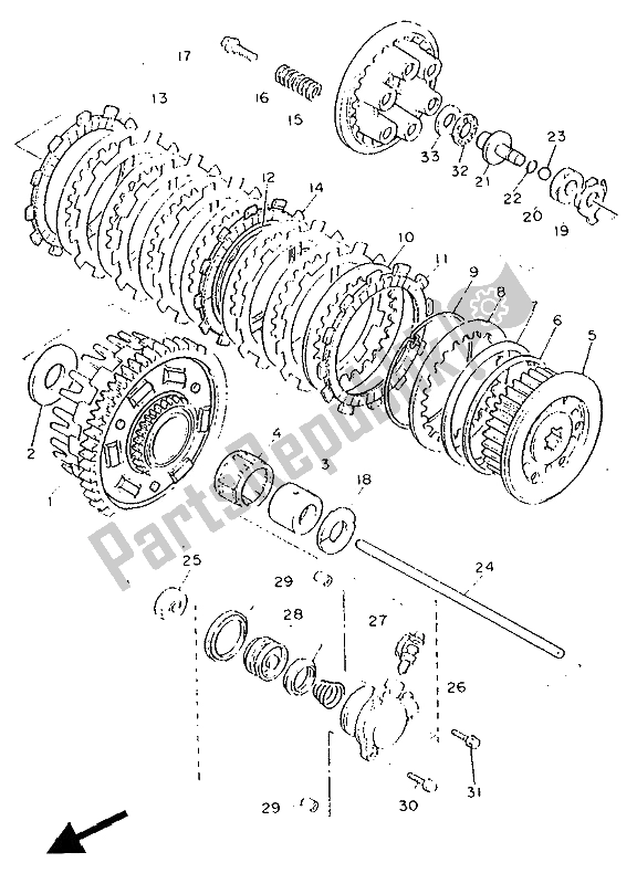 Tutte le parti per il Frizione del Yamaha FZ 750 Genesis 1991