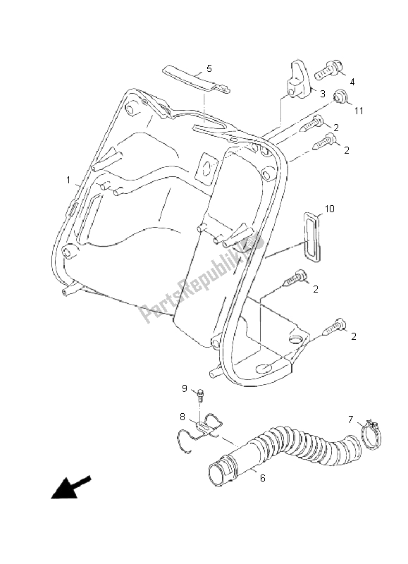 All parts for the Leg Shield of the Yamaha XC 125E Vity 2008