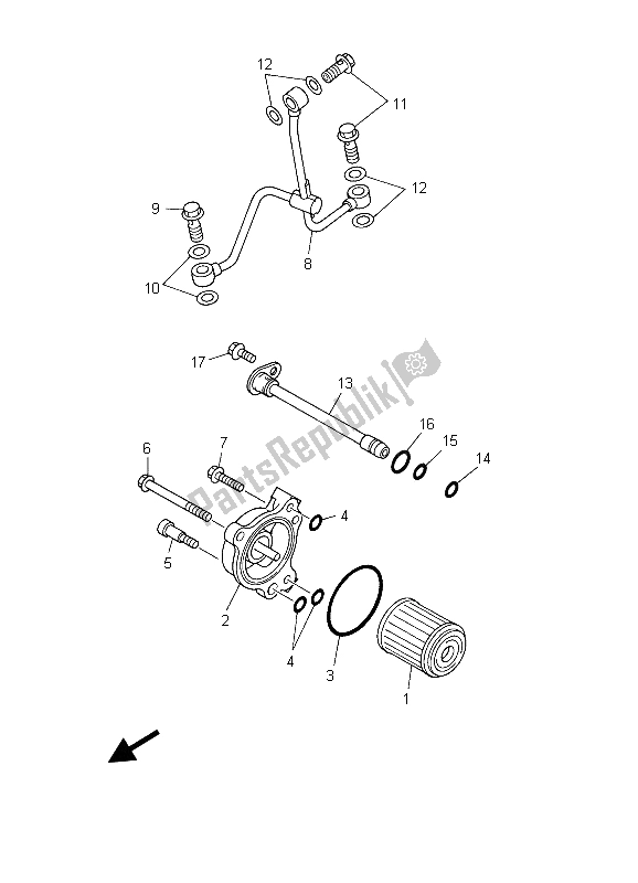 All parts for the Oil Cleaner of the Yamaha WR 450F 2003