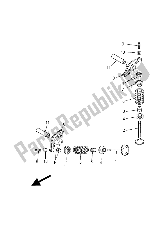 Tutte le parti per il Valvola del Yamaha YBR 125E 2002