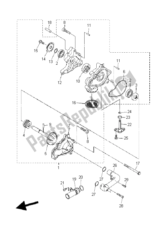 Tutte le parti per il Pompa Dell'acqua del Yamaha XVS 1300A Midnight Star 2008