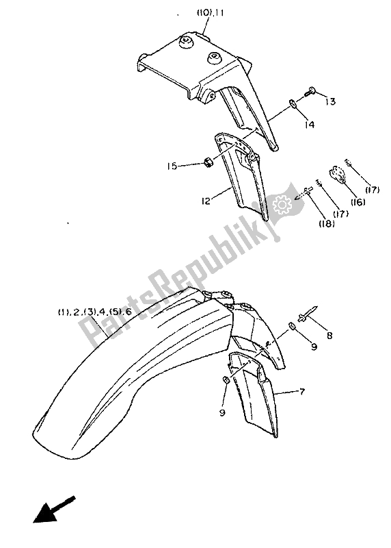 All parts for the Alternate (chassis) of the Yamaha XT 600K 1993