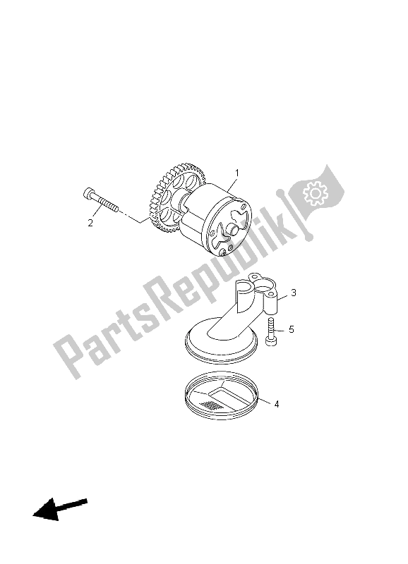 All parts for the Oil Pump of the Yamaha VMX 17 1700 2009